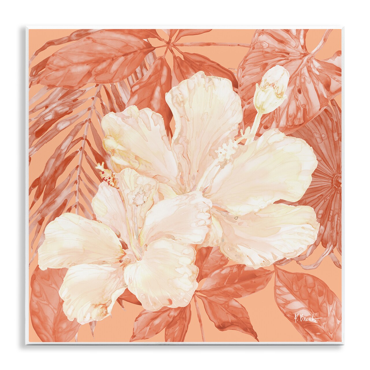 Stupell Industries Hibiscus Flower Bunches Wall Plaque Art Design by Paul Brent
